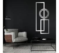 Décoration Murale géométrique Moderne en métal Noir, Style Milieu du siècle, pour Bureau ou Maison. Sculpture géométrique Moderne pour Salon, Chambre, Couloir et Bien Plus Encore.