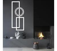 Décoration Murale géométrique Moderne en métal Noir, Style Milieu du siècle, pour Bureau ou Maison. Sculpture géométrique Moderne pour Salon, Chambre, Couloir et Bien Plus Encore.