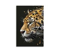 Décoration murale géométrique tête de jaguar, impression moderne, affiche abstraite, toile chic, peinture murale artistique moderne à suspendre, 50 x 75 cm