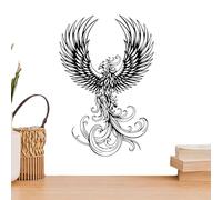 Décoration murale gothique en métal noir - Sculpture murale gothique pour salon - Décoration murale - Lion, phénix, ange, squelette - Décoration murale en fer - Silhouette gothique