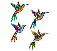 Décoration Murale Grand Oiseau 4 Pièces en Fer, Forme Vive | Usage Jardin et Pelouse, Installation Simple, Lot de 4 Éléments pour Composer un Ensemble Harmonieux