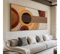 Décoration murale guitare acoustique, affiches et impressions musicales abstraites modernes et uniques, peinture texturée colorée pour la décoration de la maison et du bureau (20x40cm/cadre intérieur)