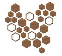 Décoration murale hexagonale - Kit de décorations murales en bois | 27