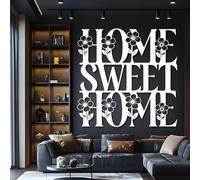Décoration Murale « Home Sweet Home » en métal Blanc, Ornement de cheminée pour Porte d'entrée, Sculpture Moderne « Home Sweet Home » pour Salon, Chambre, Couloir et escalier, Inspiration