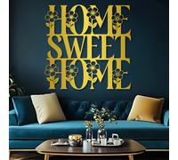 Décoration Murale « Home Sweet Home » en métal doré, Ornement de cheminée pour Porte d'entrée, Sculpture Moderne « Home Sweet Home » pour Salon, Chambre, Couloir et escalier, Inspiration n