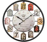 Décoration murale Horloge murale contemporaine/horloges murales silencieuses pour le salon, silencieuse, sans tic-tac, horloge rétro vintage, chiffres arabes pour chambre à coucher, cuisine, bureau