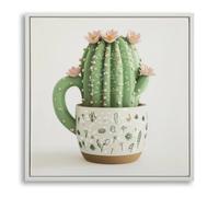 Décoration murale impression sur étoile avec cadre pot de cactus B Mauro Ferretti Laccata Multicolore 40x2,8x40 cm