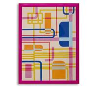 Décoration murale impression sur étoile avec cadre Psychédélique Mauro Ferretti Laccatto Multicolore 60x3,3x80 cm