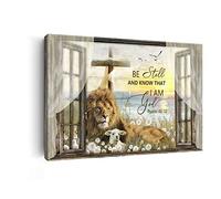 Décoration murale inspirante avec versets de la Bible de la ferme - Décoration murale rustique - Impression sur toile encadrée - Décoration chrétienne - Prière religieuse - 30,5 x 40,6 cm
