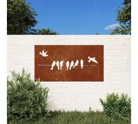 vidaXL Décoration murale jardin 105x55 cm acier corten design d'oiseau