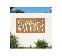 Décoration murale jardin 105x55 cm acier corten design feuille, décoration murale extérieure, art mural de jardin, décoration murale en métal 824500