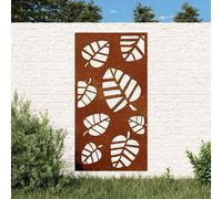 Vidaxl Décoration Murale Jardin 105x55 Cm Acier Corten Design Feuille