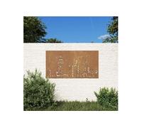 Décoration murale jardin 105x55cm acier corten design d'horizon 824497