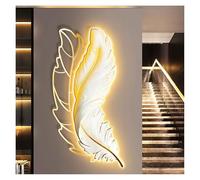 Décoration murale LED 3D en forme d'ailes en forme de plume avec télécommande USB pour salon et chambre à coucher, design stéréoscopique (70 x 140 cm)