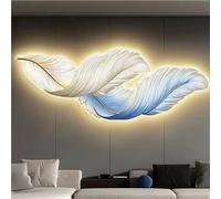 Décoration murale LED 3D en forme de plume avec lumière, décoration murale en forme de plume illuminée pour chambre et salon, décoration murale lumineuse 3D pour murs d'accentuation de la maison