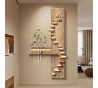 Décoration murale LED 3D Vision murale avec plante et vase, sculpture unique en grès pour salon, couloir, bureau