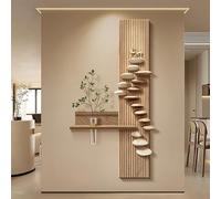 Décoration murale LED 3D Vision murale avec plante et vase, sculpture unique en grès pour salon, couloir, bureau