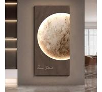 Décoration murale LED effet grès, art 3D texturé moderne avec télécommande, tableau décoratif à suspendre, sculptures murales pour hall d'hôtel, salon ou chambre(A,60 * 120CM)