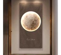 Décoration murale LED effet grès, art 3D texturé moderne avec télécommande, tableau décoratif à suspendre, sculptures murales pour hall d'hôtel, salon ou chambre(C,50 * 100CM)