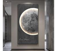 Décoration murale LED effet grès, art 3D texturé moderne avec télécommande, tableau décoratif à suspendre, sculptures murales pour hall d'hôtel, salon ou chambre(B,40 * 80CM)