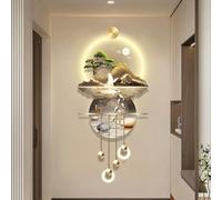 Décoration murale LED en relief 3D avec pendentif boule en métal, sculpture décorative pour entrée de maison, couloir et étude, télécommande sans fil