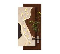 Décoration Murale LED Stéréoscopique 3D, Sculptures Murales En Grès Créatives De Paysage, Design Texturé Moderne Avec Vase Et Plante Artificielle, Peinture LED, Entrée, Couloir(D,120x60cm/47.2x23.6in)