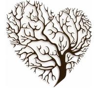 Arbre De Vie Décoratif À Fixer Applique Murale Fronton Motif Nature En Forme De Coeur En Métal Patiné Marron 0,5x60x61cm