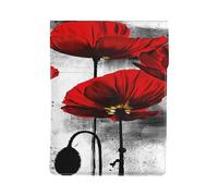 Décoration Murale Ligne de Coquelicots Rouges,Housse en Cuir synthétique pour Ordinateur Portable, Sacoche pour Ordinateur Portable, Sacoche pour Tablette
