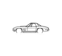 Décoration Murale Logo - Corvette 327 1967 Noir 80cm