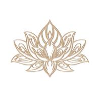 Décoration Murale Lotus en Bois Naturel - Dimension: L.70 x l.0,4 x H.52 cm
