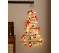 Décoration murale lumineuse pour arbre de Noël, décoration murale pour intérieur (blanc)