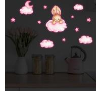 Décoration Murale Lumineuse pour lapin Enfant pour chambre Décoration | Brille dans le , motif pour lapin mignon, design minimaliste, pour idéal pour créer une ambiance douce la nuit