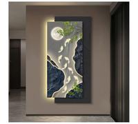 Décoration Murale Lumineuse, Tableau D'entrée « Neuf Poissons », Grand Tableau Mural Avec Éclairage LED, Alimentation Murale, Pour Salon, Entrée, Hall D'hôtel, Couloir(G,60x120 cm/23.6x47.2 in)