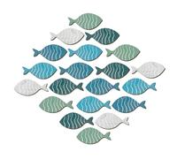 Décoration murale marine - Ensemble d'art océanique de 8 x 3,6 cm, lot de sculptures nautiques, pièces décoratives de poissons | Ensemble de décoration murale de poissons côtiers de 20 pièces, kit