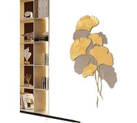 Décoration murale, matériau ferreux, design exquis de feuille de ginkgo, or