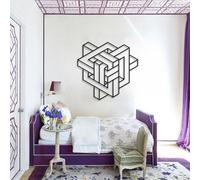 Décoration Murale Minimaliste en métal Noir composé de Cubes imbriqués, créant Une Illusion d'optique. Sculpture Moderne idéale pour Le Salon, la Chambre, Le Couloir et Les escaliers.