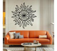 Décoration Murale Minimaliste et Abstraite en métal de Luxe, Décoration Murale Haut de Gamme pour la Maison, Soleil, Art Solaire en Spirale, Géométrie sacrée, Éclats, Symbole du Soleil, Œuvre d'art b