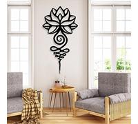 Décoration Murale Minimaliste et Abstraite en métal pour Salon, Fleur de Lotus en métal, Lotus Unalome, décoration Bouddhiste, Art Mural Unalome, Panneau de méditation Zen, œuvre d'art spirituelle po