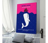 Décoration murale minimaliste inspirée de la couverture du livre Moby Dick : affiches motivantes, impressions sur toile, tableau, œuvre d'art pour salon ou bureau, 40 x 60 cm (16 x 24 pouces).