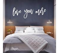 Décoration Murale Minimaliste Moderne en métal « Je t’Aime Plus » avec Les Mots « Je t’Aime Plus » à accrocher au-Dessus du lit, dans Une Chambre, Cadeau de Mariage (Blanc 40 x 121