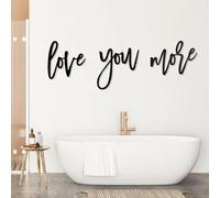 Décoration Murale Minimaliste Moderne en métal « Je t’Aime Plus » avec Les Mots « Je t’Aime Plus » à accrocher au-Dessus du lit, dans Une Chambre ou comme Cadeau de Mariage (Noir 4