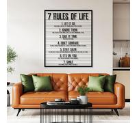 Décoration Murale Minimaliste Moderne en métal : Les 7 règles de la Vie, Citations inspirantes, tenture Murale « Les 7 règles de la Vie », décoration Murale Positive, décoration Murale pour la Maison