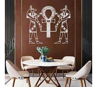 Décoration Murale Minimaliste Moderne en métal représentant Ankh, Dieu d'Égypte, Art d'Anu roix égyptienne, Suspension pharaonique, Cadeaux spirituels (Blanc, 80 x 70 cm)