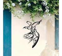 Décoration Murale Minimaliste Moderne en métal : Statue Murale en Fer représentant Un derviche tourneur, de Style Islamique Vintage, pour Salon, Espace de prière, Amateurs de cultu