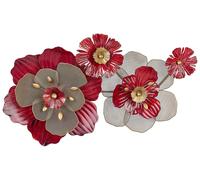 Beliani Décoration Murale Moderne à Suspendre Fleurs Rouges Pièce d'Accent Intérieur Scandium