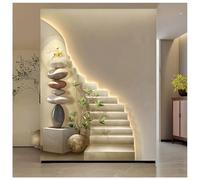 Décoration Murale Moderne Avec Éclairage LED, Décoration Murale Avec Alimentation Secteur, Tableau Mural En Porcelaine Cristal, Sculptures Murales Paysagères Pour Salon(E,80x120cm/31.5x47.2in)