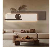 Décoration murale moderne en grès avec sculpture 3D et lumière LED, améliore l'esthétique du fond du canapé ou de l'entrée