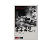 Décoration murale moderne ultra transparente de Boston Manor Welcome to The Neighbourhood - Décoration artistique exquise pour bureau, salon et chambre - Style sans cadre - 50 x 75 cm