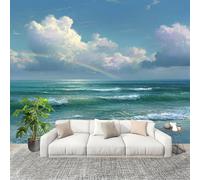 Décoration Murale Murale Papier Peint 200x140cm Rainbow De RêVe Au Bord De La Mer Protection UV Poster Mural Intissé Multicolore Poster Décoration - Salon Appartement - Photo d'art Tableaux Muraux