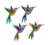 Décoration Murale Oiseau-mouche en Métal Fer, 4 Pièces, Forme Vive
